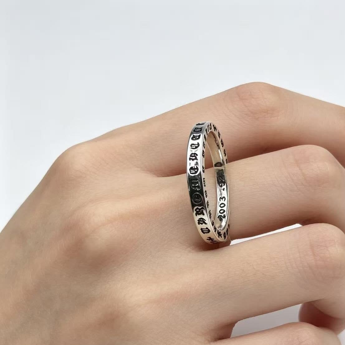 Chrome Hearts Silver Ring with Inscriptions